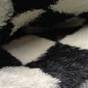 PureCozy Checkered Rug 6x9 for Living Room, Black and White Modern Shag Rugs Super Soft Washable Indoor Office Fuzzy Carpet Non-Slip Fluffy Rugs for Bedroom Home Aesthetic Decor