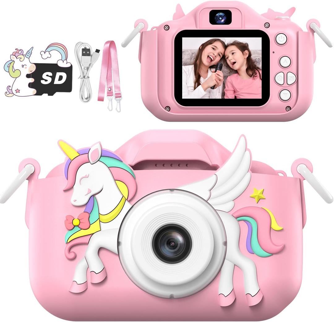 Masterbee Children's Camera Toys for Girls & Boys, 3-12 Years - 1080P HD Video Kids Digital Camera - Perfect for Christmas & Birthday Gifts (Colorful Pink)
