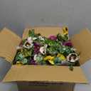Briful Artificial Hanging Basket Flowers Outdoor 25.5 UV-Resistant Pansy Hanging Plant with 15.3 Full Bloom Ball, Lush Trailing Faux Flowers for Porch, Balcony, Patio & Garden Year-Round Decor
