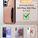 Uppuppy for Samsung Galaxy S25Plus/S24Plus Case with Wallet - Fits 4 Card Slots, Compatible with MagSafe for Women Leather Credit Card Holder Kickstand Cover for Samsung S25Plus/S24Plus, Rose Gold