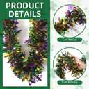 2 x 50 Feet Mardi Gras Tinsel Garland Gold Green Purple Garland Mardi Gras Christmas Tree Tinsel Garland Metallic Twisted Hanging Garland for Mardi Gras Oktoberfest Birthday Party Decoration