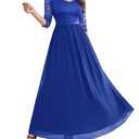 Wedtrend Women's Formal Dress Floor Length Prom Dress Elegant Evening Dress Long Sleeve Mother of The Groom Dress Dating Dress WT0312 Royal Blue M