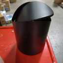 Small Mini Trash Can with Lid, Matte Black Tabletop Garbage Can, Tiny Countertop Trash Can for Coffee Bar & Office Desk, Premium Metal Swing Top Waste Bin for Makeup Vanity, 1.5 L/0.40 Gal (Black)