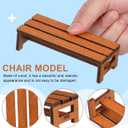 ibasenice 2Pcs Miniature Dollhouse Bench Set - 1:12 Scale Wooden Park Chair Furniture Accessories, Tiny Brown Garden Benches for Fairy Gardens, Christmas Village, Crafts, and Photography Props