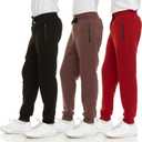PURE CHAMP 3Pk Boys Sweatpants Fleece Athletic Workout Kids Clothes Boys Joggers with Zipper Pocket and Drawstring Size 4-20 (Medium)