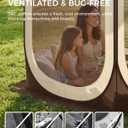 12x12 FT Pop-Up Screen Tent, Portable Screen Room Canopy with Zipper Doors for Patio, Backyard, Deck & Outdoor Activities, Brown
