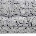 SearchI Stretch Sofa Cover Printed Couch Cover, Floral Pattern 4 Pieces Sofa Slipcover with 3 Separate Cushion Cover, Washable Furniture Protector for Living Room(Sofa, Grey Lotus+White) (Large)