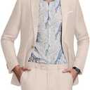 Men's Suit Tencel Linen Two Piece Slim Fit Summer Grooms Wedding Prom Dress Tuxedo Suits for Men Blazer Pants Set, Large 