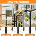 Sidasu 36IN Cable Railing Corner Post, L Shape Deck Cable Railing Post for Cable Railing System, Matte Black Finish,P02