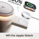 MFI Certified by Apple, 4 in 1 Magsafe Wireless Charging Station, Qi2 15W Magsafe Charger for iPhone 17/16/15/14/13/12 Series, iWatch, Airpods, iPad, 65W Charger Included (Sand, 4 in 1)