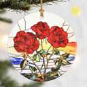 7 x Christmas Ornaments, 2.8in Ceramic Birth Flower Ornament, Xmas Decor, Christmas Tree Ornaments, Xmas Decorations for Tree, Holiday Ornament, Birth Flower Gifts, Gift Ideas, Gifts for Women - June