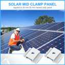 Zhengmy 100 Pack Solar Panel Mid Clamps 1.06 Inch Solar Panel Bracket Aluminium Mounting Accessories Aluminum Solar Mid Clamp for Solar Panel Mounting Solar Panel Mid Clamp