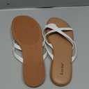 Luoika Women's Wide Width Flat Sandals, Flip Flop Slides Sandal Casual Strapy Sandal Slip on Summer Beach Shoes for Women. 9.5