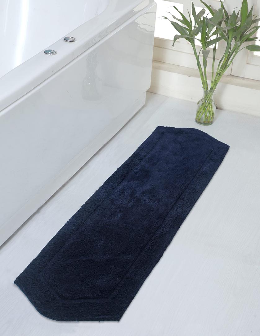 Waterford Soft Tufted Cotton Bath Rug Runner
 22" x 66" Navy