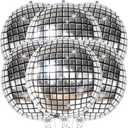 KatchOn, Big Silver Disco Ball Balloons - 22 Inch, Pack of 6 Disco Party Decorations | 4D Sphere Disco Balloons for Disco Bachelorette Party Decorations | Silver Graduation Decorations Class of 2025