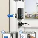 Veise Keyless Entry Door Lock with 2 Lever Handles - Electronic Keypad Deadbolt, Easy Installation Digital Smart Front Door Lock Set, Matte Black