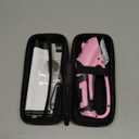 Cordless Electric Scissors, 4V Box Cutter & Cardboard Cutter with 2 Titanium Blades - Rotary Cutter with LED Light for Fabric, Leather, Carpet, Plastic, Crafting + Storage Case (Pink)