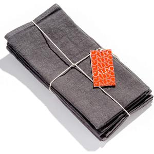 Caldo Linen Dinner Napkins - Rustic- Soft and Durable Cloth - Washable and Reusable- 4 Pack - 20x20 inch (Slate)