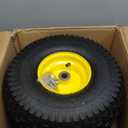AR-PRO Exact Replacement 15" x 6.00-6" Front Tire and Wheel Assemblies Compatible with John Deere Riding Mowers 100 and D100 Series - 3" Centered Hub and 3/4" Bushings, 4Ply Pneumatic (Set of 2) (Yellow)