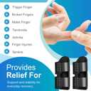 Finger Splints (4 Pcs)  2 Large and 2 Small Splints with Metal Support for Arthritis, Trigger Finger Relief, and Sprain Recovery for Middle, Index, Ring, and Pinky Fingers (Black)