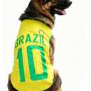 World Cup Shirt for Dogs, Sports Summer Dog Soccer Jersey, T-Shirts for Cats Yellow 5X-Large