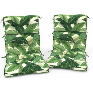 Outdoor High Back Patio Chair Cushions, Tufted Rocking Chair Cushions, Adirondack Cushions for Garden Porch Home Office Chairs Use, 44 x 22 x 4, 2 Pack, Swaying Palms Green