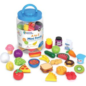 Learning Resources A to Z Mini Foods, Pretend Play Kitchen Accessories for Kids, Toddler Montessori, Fine Motor Skills, Gifts for Kids