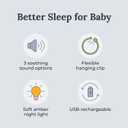 Yogasleep Hushh Portable White Noise Sound Machine for Baby, 3 Soothing Natural Sounds with Volume Control, Compact Size, Noise Canceling for Sleep Aid, Office Privacy, & Meditation, Registry Gift