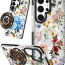 Lotadilo Cute Case for Samsung Galaxy S26 Ultra for Women Girls - Funny Retro Flower Design Compatible with Magsafe Magnetic Ring Holder Kickstand Fashion TPU Phone Covers
