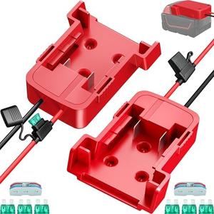 2-Pack 18V for Milwaukee M18 Battery Adapter for Power Wheels Battery Upgrade Conversion Kit with Wire Connectors Fuses 12AWG Wire Power Tool Drill Battery Converter Adapter for Kids Car, RC, DIY, Etc