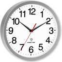 Rohioue Atomic Wall Clock Modern 10 Inch Battery Operated Analog Clock Decorative for Bedroom Kitchen Bathroom Office Home Living Room (Silver)