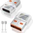 USB to USB C Adapter, 2 Pack USB-C Female to USB Male Adapter, Type C Charging Cord Connect Type-A Charger for i Phone 16 15 14 13 Pro Max, Samsung S24, AirPods, i Pad, Car