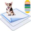 TidyFriend 2 Pack Dog Pee Pad Holder Tray - Fits Up to 24 x 24 Pee Pad Holder for Dogs - Stable Grip, Raised Edges, Quick-Wipe Silicone Surface Dog Pad Holder for Indoor Flooring Protection (Grey) (Gray)