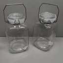 Folinstall 2 Pack 1.5 Gallon Glass Jar with Airtight Lid, 192 oz Square Wide Mouth Mason Jars with Stainless Steel Handle, Large Glass Storage Containers for Canning, Flour, Sugar, Rice, Pickled Eggs