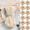 LZY 120 Pack Gauze Cheesecloth Napkins 20x20 Inch Dinner Cloth Napkins, Soft Boho Table Napkins Rustic Wrinkled Cheese Cloth Napkins Bulk for Wedding Party Baby Shower Event Decor (Ivory)