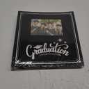 Lanpn Graduation Scrapbook Self Adhesive Photo Album, DIY Memory Scrap Book Grad Picture Album Sticky Magnetic Pages holds 4x6 5x7 8x10 A5 Picture (Small 20 Sheets/40 Pages, Black-Window)