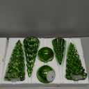 Syhood 6 Pcs Lime Green Mercury Glass Christmas Tree for Tabletop Light up Figurine Christmas Tree Mercury Cracked Glass Globe with Light for Xmas Decor Home Party Centerpiece Mantel Gift