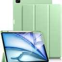 DTTO for iPad Air 13 Inch Case M3/M2 2025/2024, iPad Pro 12.9 Inch Case (6th/ 5th/ 4th/ 3rd Gen), Smart Slim Trifold Stand Soft Cover with Pencil Holder for iPad Air 13", Matcha Green