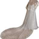 EllieHouse Cathedral Length 2 Tier Sequin Lace Bridal Wedding Veil L70 (Ivory)