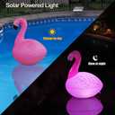 Floating Pool Lights Pack of 2, Solar Flamingo Pool Lights Waterproof, Glow in The Dark Solar Floating Pool Lights, Inflatable Floating Lights for Pool Wedding Party Decorations