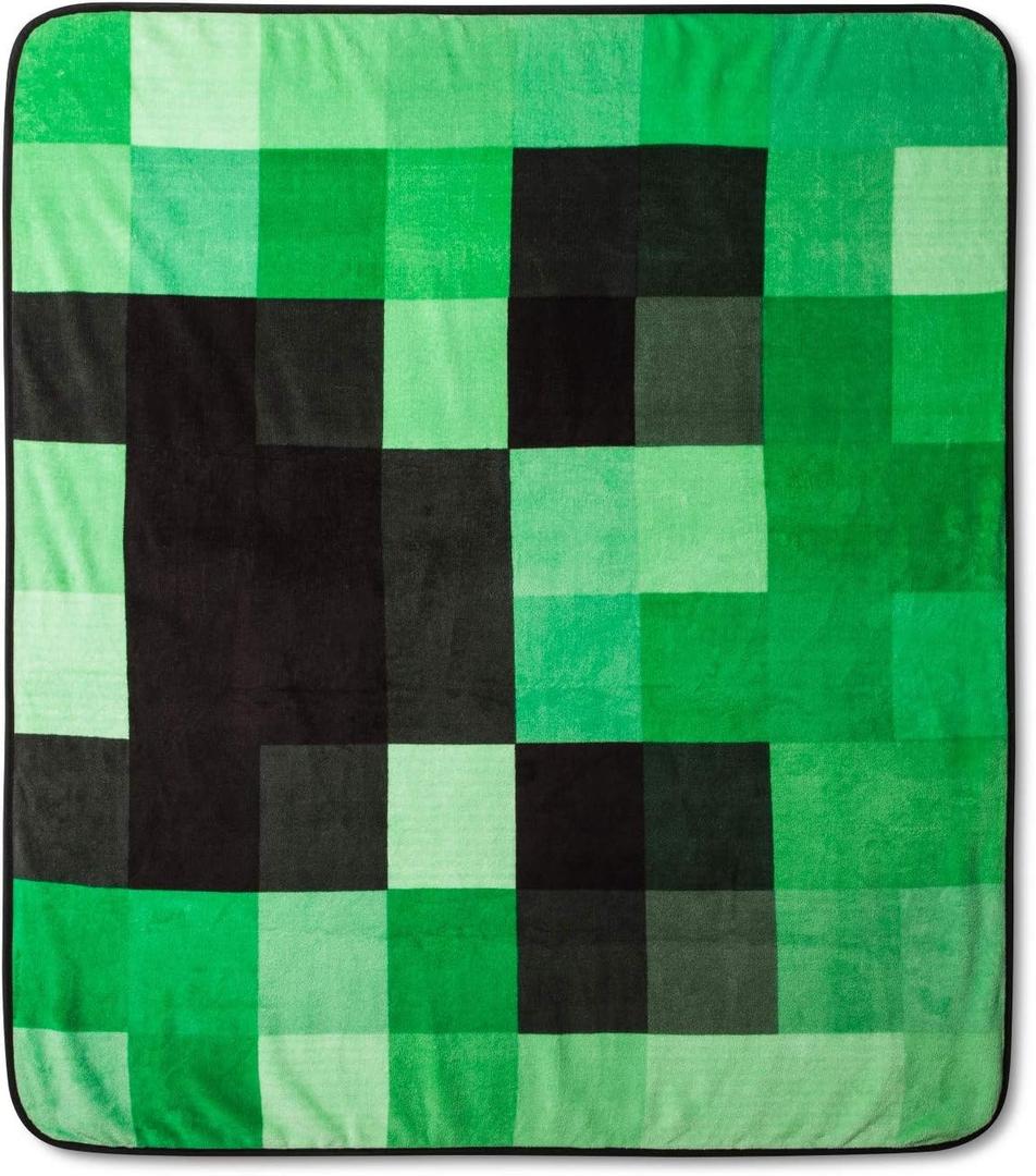 Jay Franco Minecraft Mojang Creeper Graphic Super Plush Fleece Blanket Throw