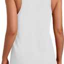 Women's Workout Tank Tops Racerback Quick Dry Sleeveless Shirt for Yoga Running Gym Loose Fit Athletic Tanks White M (White, M)