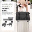 Travel Duffle Bag, Waterproof Weekender Bag Carry On Tote Bags for Women, Travel Essentials Sport Gym Bag for Men, Hospital Bag for Labor and Delivery, Overnight Bag Luggage Bag with Trolley Sleeve (02 Dark Black)