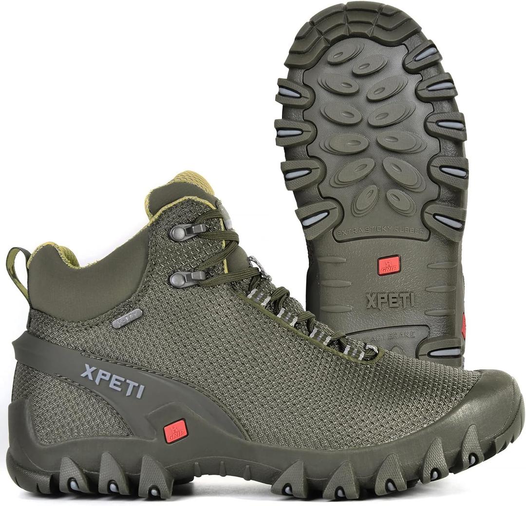 XPETI Men's TERRA Mid Hiking Boot (10.5, Olive)