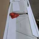 VASAGLE Farmhouse TV Stand for TVs up to 65 Inches, Entertainment Center with Storage Cabinets and Sliding Barn Doors, Media Console Table for Living Room, Rustic White and Honey Brown ULTV535W01