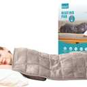 Ruqiji 17''x33'' Weighted Heating Pad, 5.2lbs with 12 Temperature Settings& Countdown Display, Pain Relief for Back/Neck/Shoulders/Abdomen/Legs, Birthday Gifts for Mom Dad Women Men (Light Tan) (02 Weighted Light Tan)
