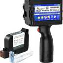 P15 Handheld Inkjet Printer for Flat Surface 0.5 Inch Nozzle for QRCode Barcode Production Date Time Logo Batch Number Print On Glass Bag Carton Box Wood Cloth Plastic Cable (25 Languages)