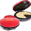 Taco Tuesday Deluxe 10-inch 6-Wedge Electric Quesadilla Maker with Extra Stuffing Latch, Red
