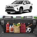 Canvcle Trunk Cargo Net for 2019-2025 Toyota RAV4 Accessories Envelope Style Mesh Trunk Net Organizer and Storage Stretchable Adjustable Elastic Nylon Rear Cargo Netting with Hooks