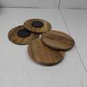 Kigley 4 Pcs Acacia Wood Lazy Susan Organizers Lazy Susan Turntable for Cabinet Non Skid Kitchen Tray for Counter Pantry Spice Salt Pepper Olive Oil Table Organization and Storage (10 Inch)